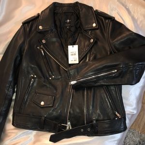 NWT GENUINE 100% LEATHER BIKER JACKET